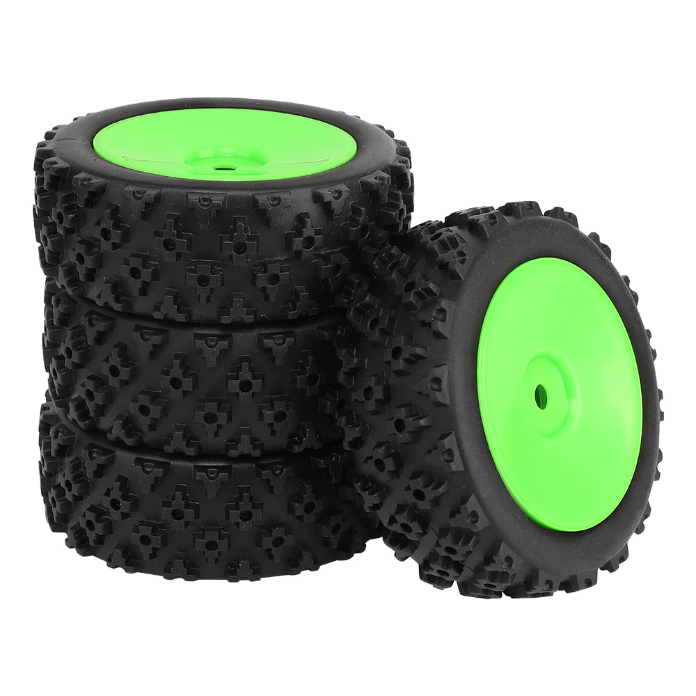1/10 RC Off-Road Buggy Wheels 72.4g Knobby All-Terrain Rubber Tires Multi Color Rim RC Car Upgrade Parts