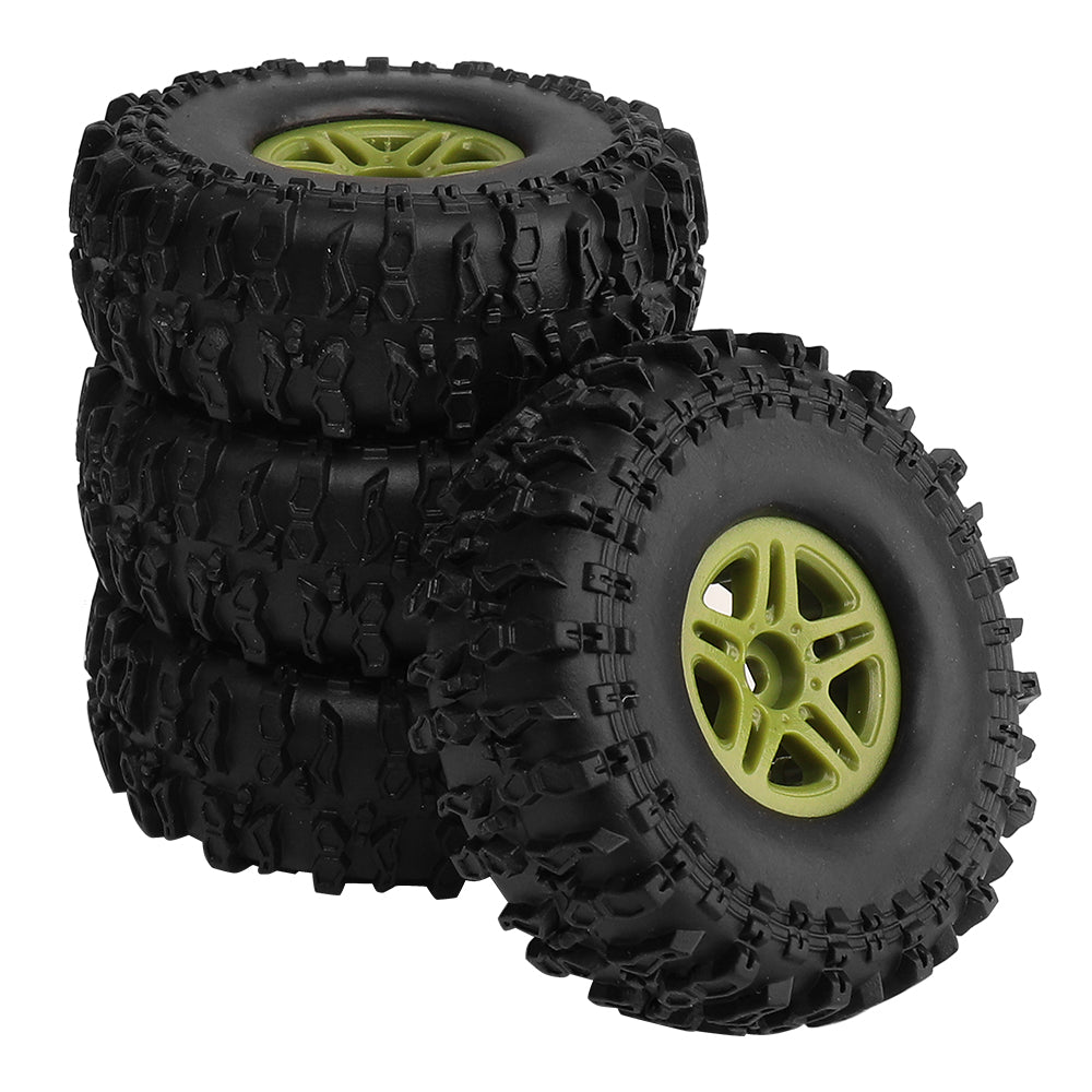 LonZeXy 1.0 inch Plastic Wheel Hub Rims or with Rubber Tires 4PCS For 1/24 SCX24 1/28 RC Off-Road Buggy Mini Model Truck 29.6mm Diameter Colorful RC Car Replacement Parts Style M