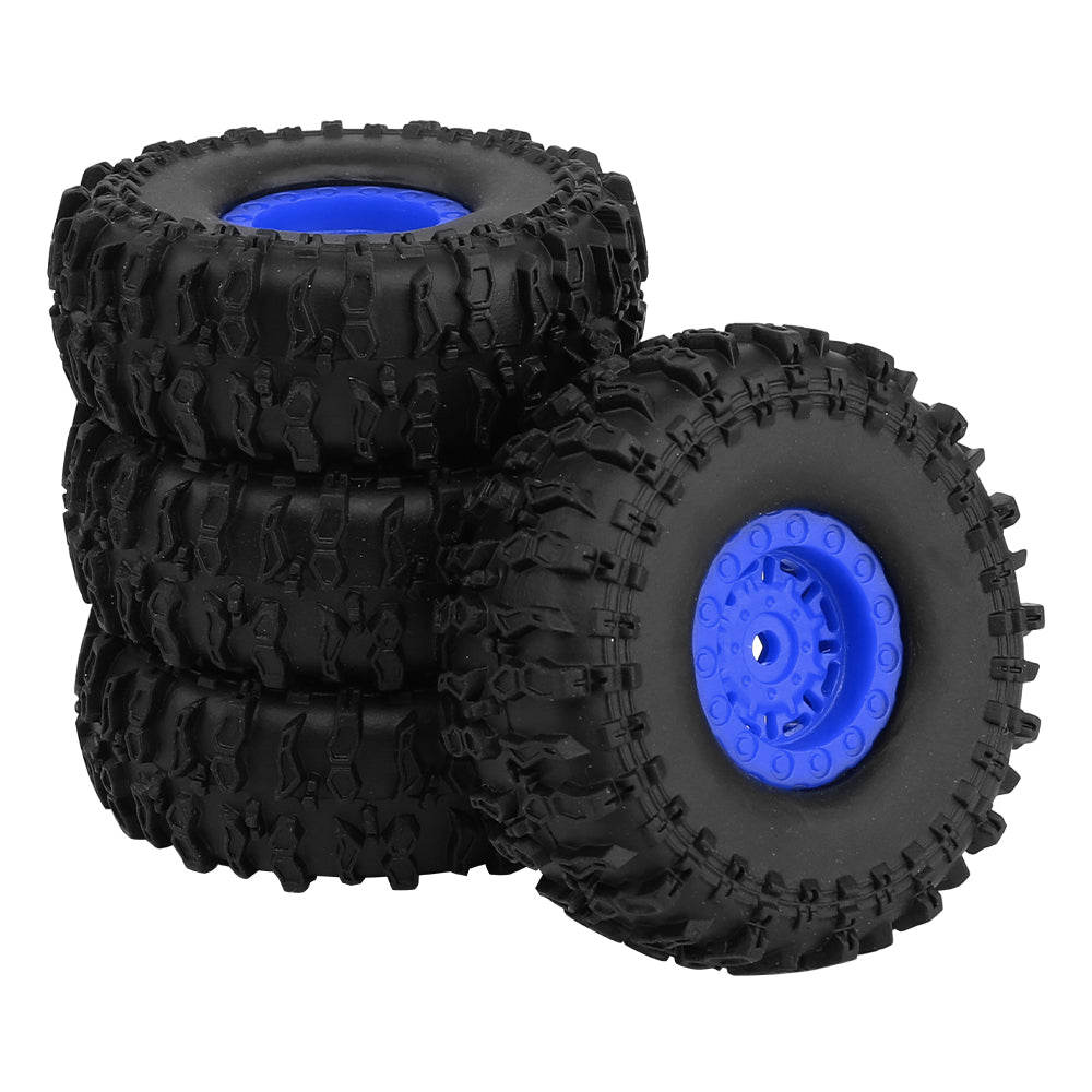 LonZeXy 1.0 inch Plastic Wheel Hub Rims or with Rubber Tires 4PCS For 1/24 SCX24 1/28 RC Off-Road Buggy Mini Model Truck 29.6mm Diameter Colorful RC Car Replacement Parts Style F