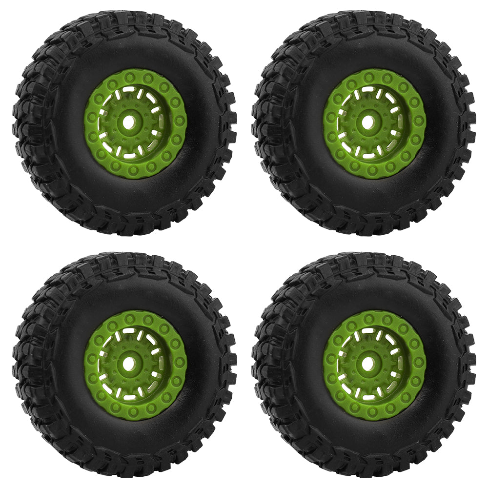 LonZeXy 1.0 inch Plastic Wheel Hub Rims or with Rubber Tires 4PCS For 1/24 SCX24 1/28 RC Off-Road Buggy Mini Model Truck 29.6mm Diameter Colorful RC Car Replacement Parts Style F