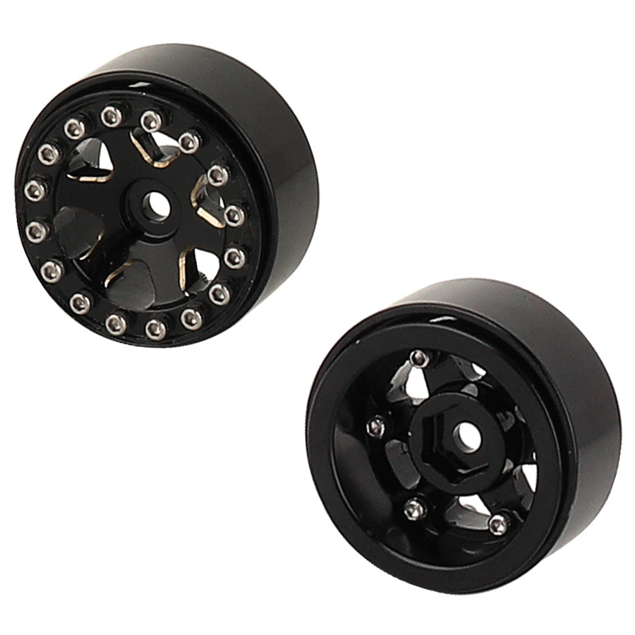 LonZeXy 1/18 1/24 RC Crawler Brass Wheel Rims 4Pcs Black Gold Heavy Weight Wheel Hub with Rubber Tires RC Car Upgrade Parts