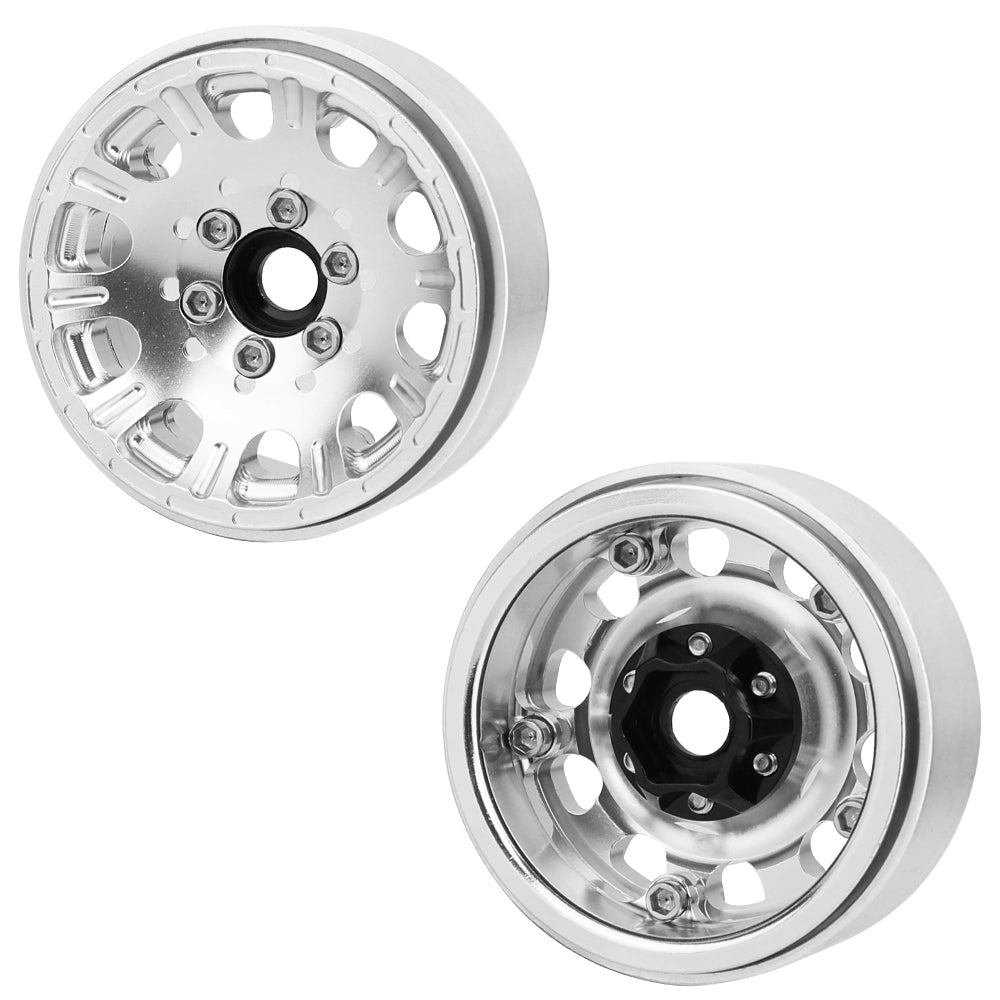 LonZeXy 1.9 Inch CNC Aluminum Beadlock Wheel Rim & Rubber Tire Assembly For 1/10 RC Crawler SCX10 Off-Road Climbing Car RC Upgrade Wheels