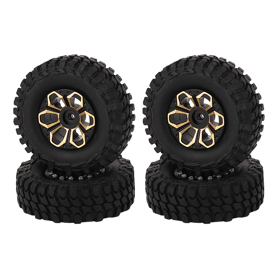 LonZeXy 1/18 1/24 RC Crawler Brass Wheel Rims 4Pcs Black Gold Heavy Weight Wheel Hub RC Model Upgrade Parts