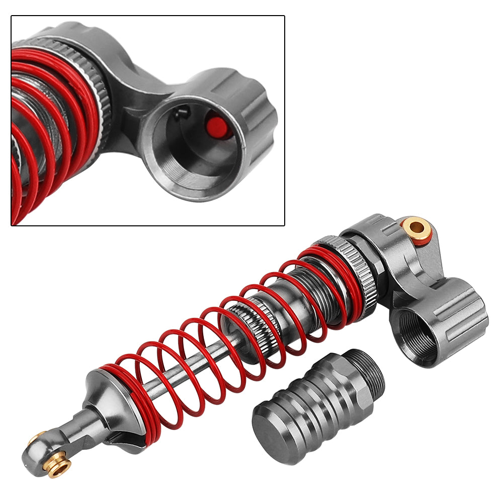 LonZeXy 4PCS 1/10 RC Crawler Piggyback Oil Shock Absorber 70/80/90/100/110/120mm Dual Spring Adjustable Damper For Axial SCX10 TRX4 D90 RC Off-Road Car Upgrade Parts