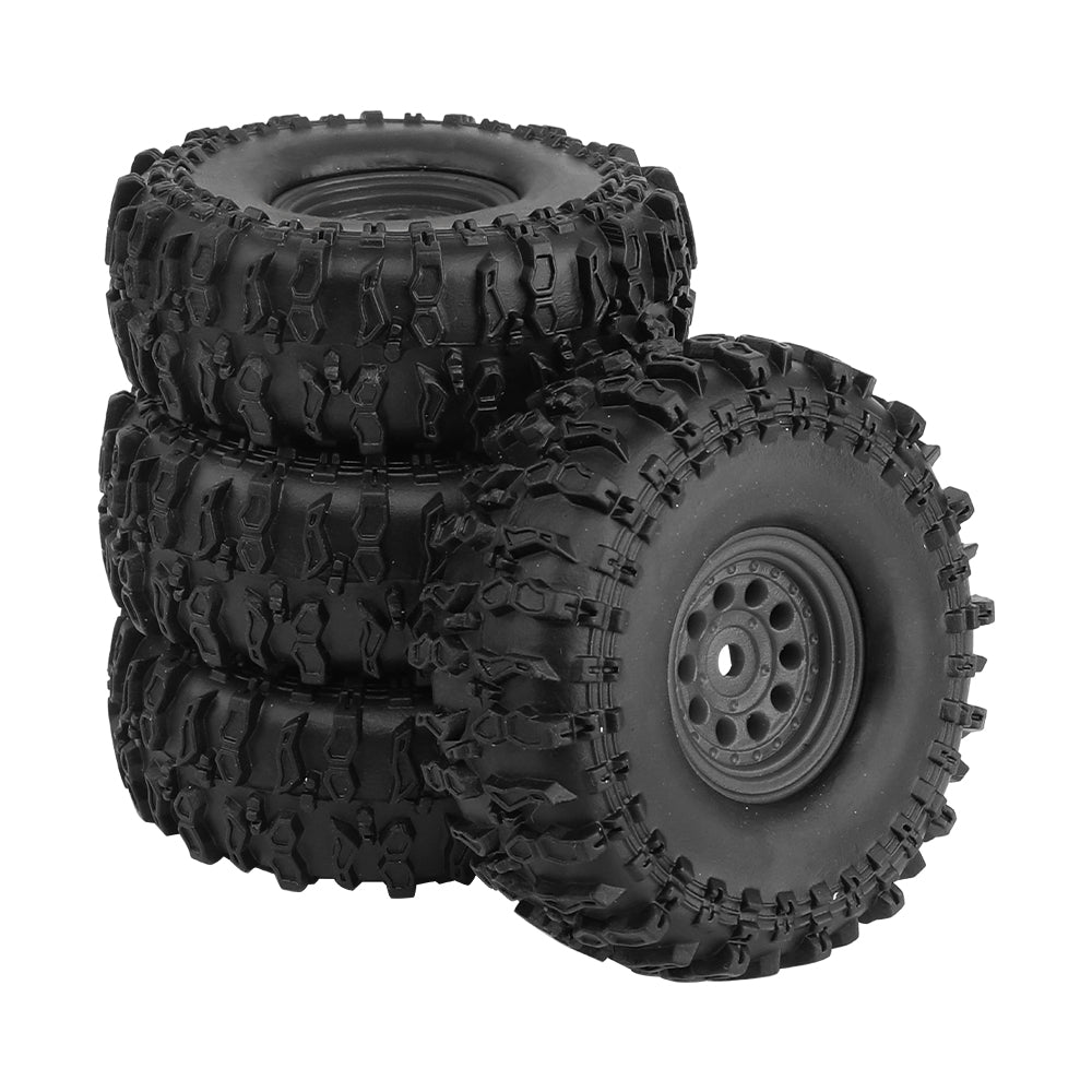 LonZeXy 1.0 inch Plastic Wheel Hub Rims or with Rubber Tires 4PCS For 1/24 SCX24 1/28 RC Off-Road Buggy Mini Model Truck 29.6mm Diameter Colorful RC Car Replacement Parts Style A