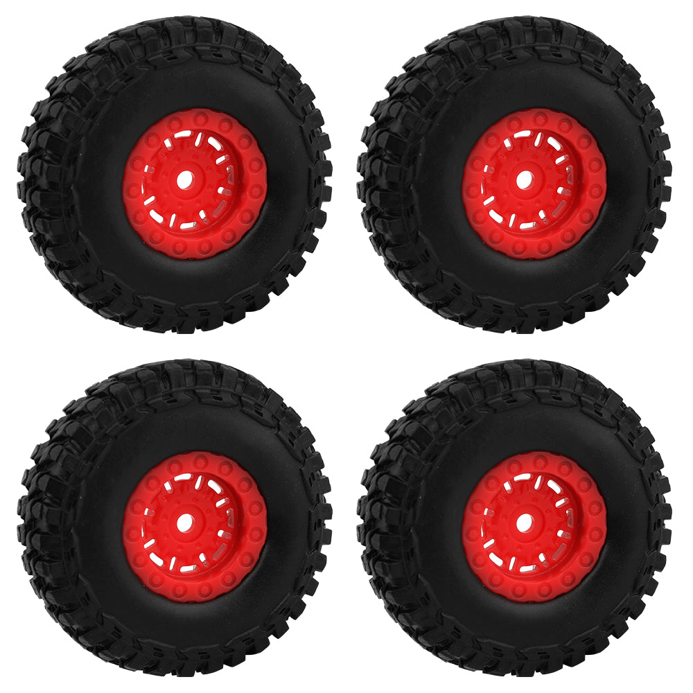 LonZeXy 1.0 inch Plastic Wheel Hub Rims or with Rubber Tires 4PCS For 1/24 SCX24 1/28 RC Off-Road Buggy Mini Model Truck 29.6mm Diameter Colorful RC Car Replacement Parts Style F
