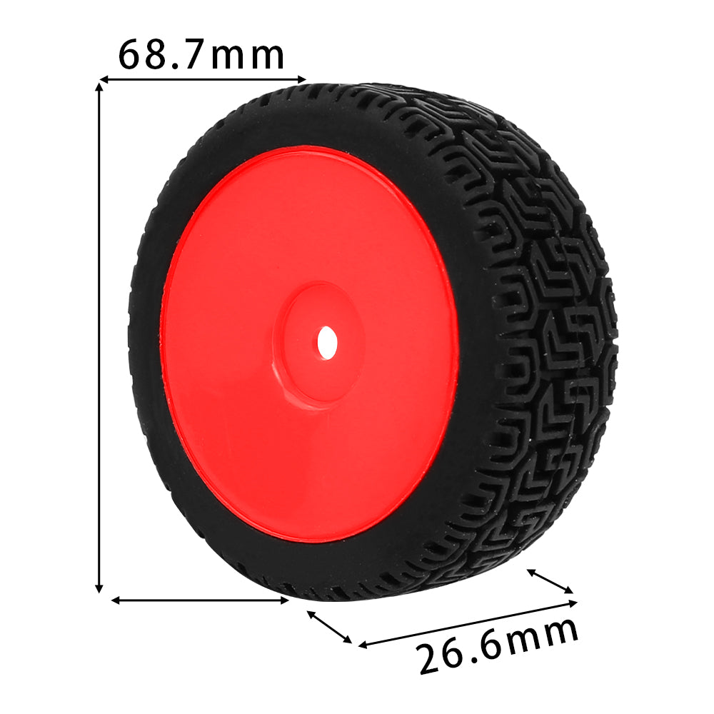 1/10 RC On-Road Buggy Wheels 37g All-Terrain Rubber Tires Multi Color Rim RC Car Racing Upgrade Parts
