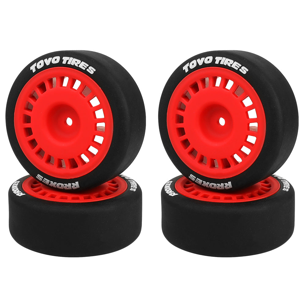 1/10 RC On-Road Car Wheels 38g Drift Rubber Tires Multi-Color Rim RC Racing Upgrade Accessories
