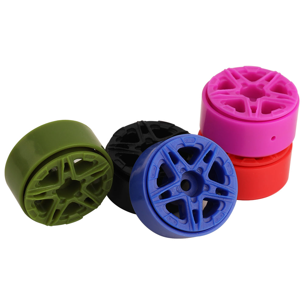 LonZeXy 1.0 inch Plastic Wheel Hub Rims or with Rubber Tires 4PCS For 1/24 SCX24 1/28 RC Off-Road Buggy Mini Model Truck 29.6mm Diameter Colorful RC Car Replacement Parts Style K