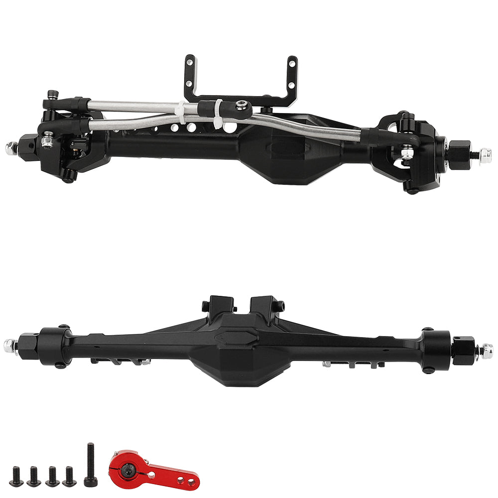 LonZeXy Metal Straight Front Rear Axle Assembly For SDM 1/10 RC Crawler Axial SCX10 III, RC Car Upgrade Replacement Parts