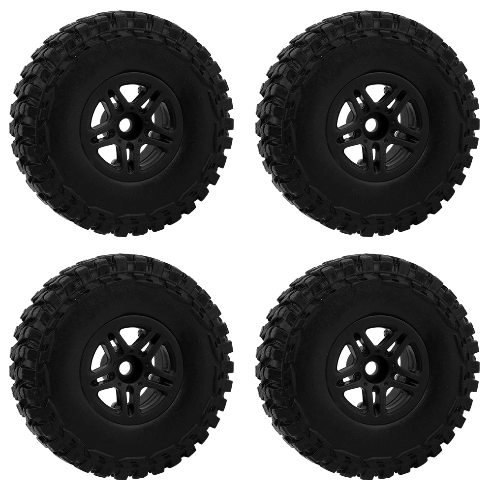 LonZeXy 1.0 inch Plastic Wheel Hub Rims or with Rubber Tires 4PCS For 1/24 SCX24 1/28 RC Off-Road Buggy Mini Model Truck 29.6mm Diameter Colorful RC Car Replacement Parts Style M