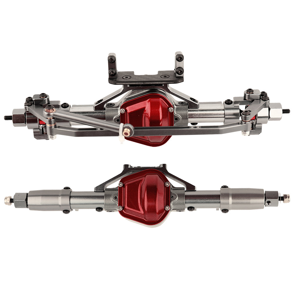 LonZeXy CNC Aluminum Front Rear Axle Complete Set 38T 13T Hardened Steel Gear Differential Axle Housing For 1/10 Axial SCX10 Gen1 RC Crawler Car Metal Upgrade Accessories