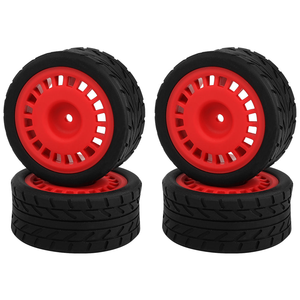 1/10 RC On-Road Car Wheels 37.2g Street Rubber Tires Multi-Color Rim RC Racing Upgrade Accessories