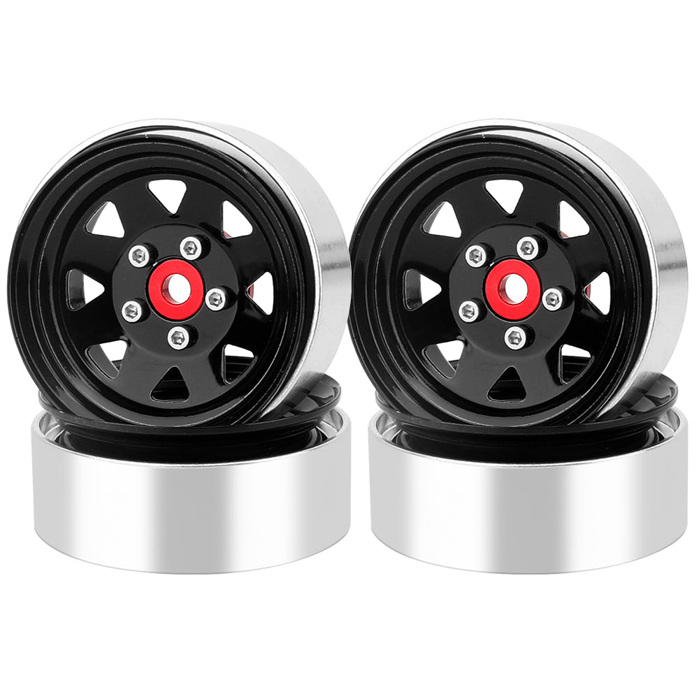 LonZeXy 1.9 Inch CNC Aluminum Beadlock Wheel Rim For 1/10 RC Crawler SCX10 Off-Road Climbing Car RC Upgrade Wheels With Mounting Screws
