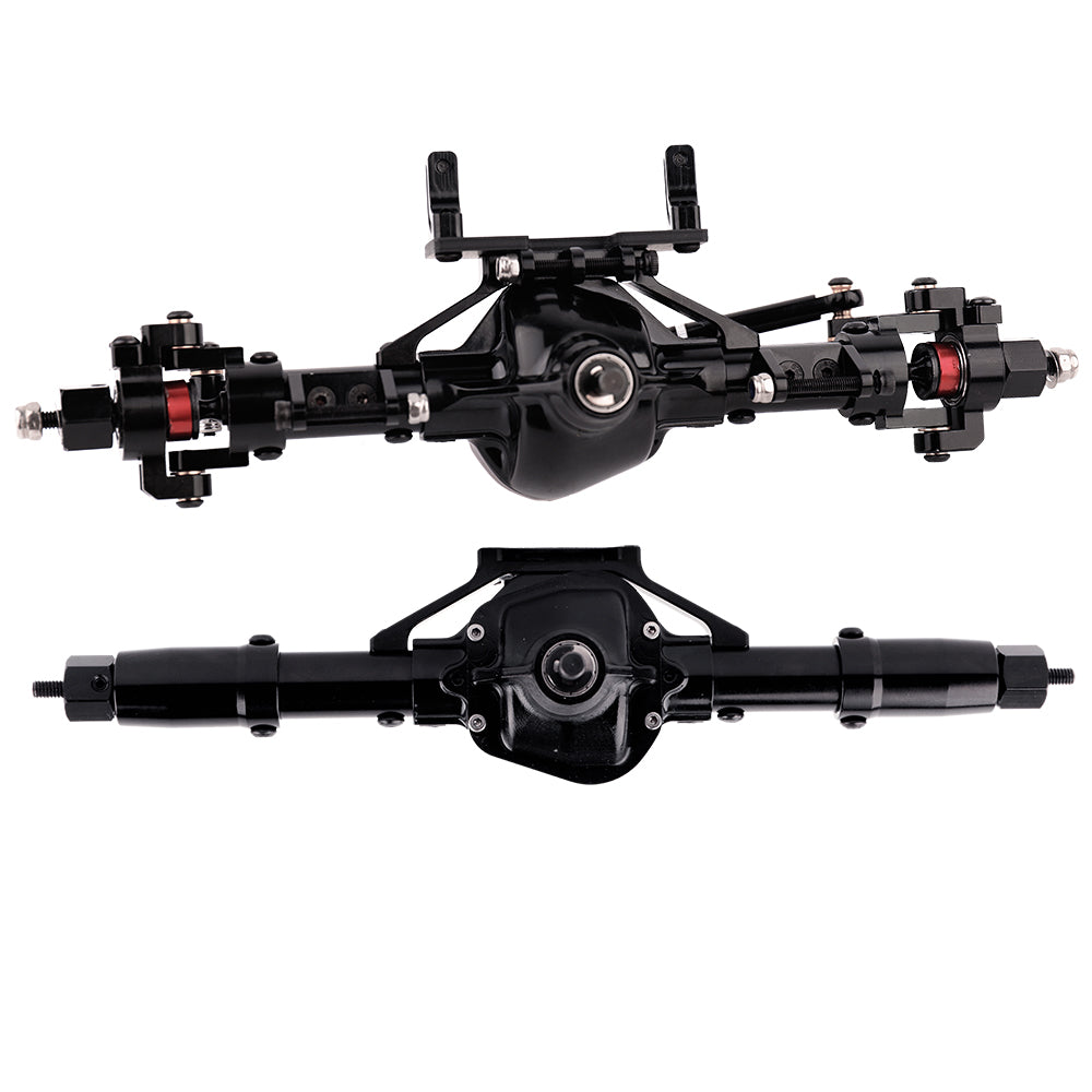 LonZeXy CNC Aluminum Front Rear Axle Complete Set 38T 13T Hardened Steel Gear Differential Axle Housing For 1/10 Axial SCX10 Gen1 RC Crawler Car Metal Upgrade Accessories