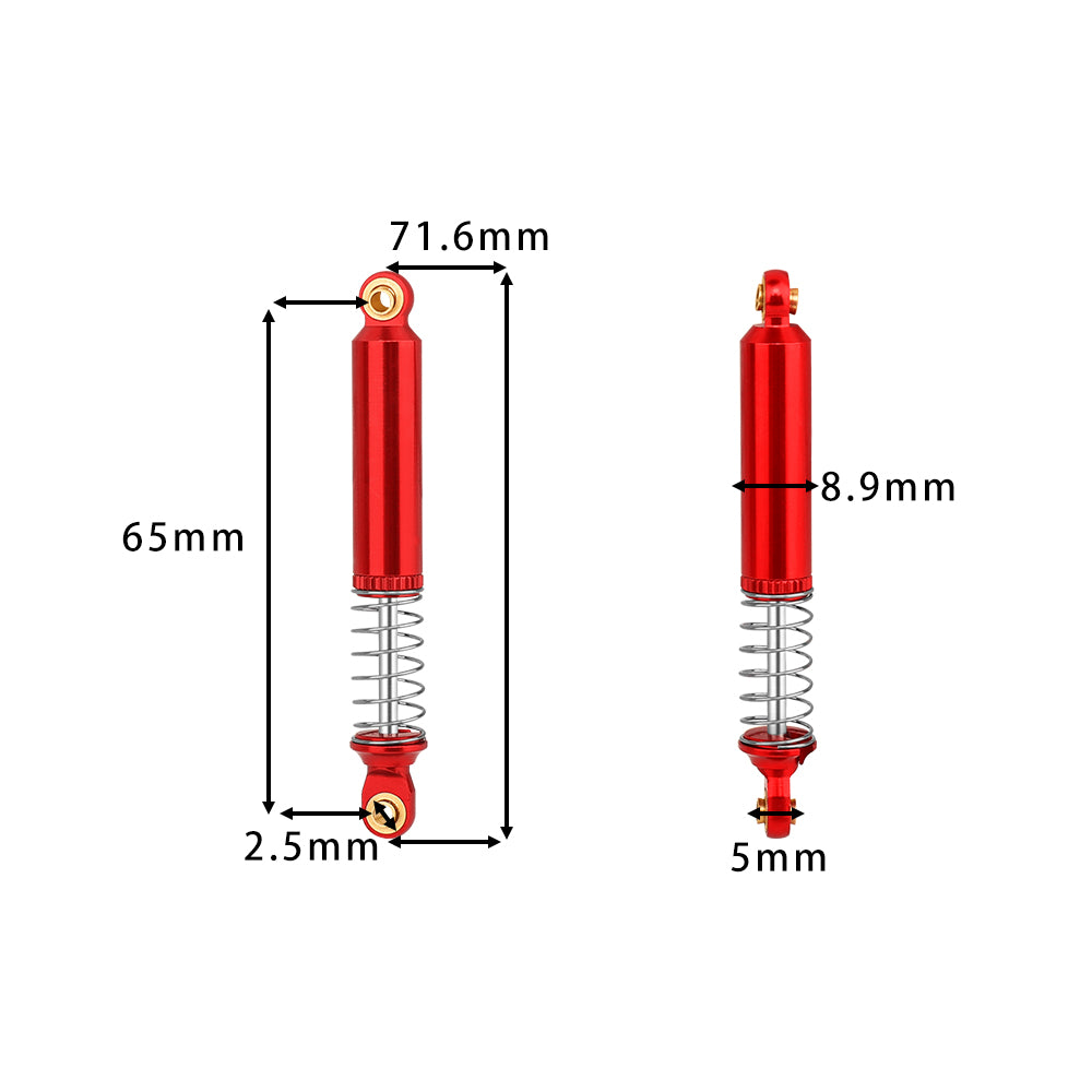 LomZeXy 4PCS Oil Shock Absorber 53/59/65/71/77mm Adjustable Damper For Traxxas TRX4M 1/18 RC Crawler Aluminum Suspension Upgrade Parts