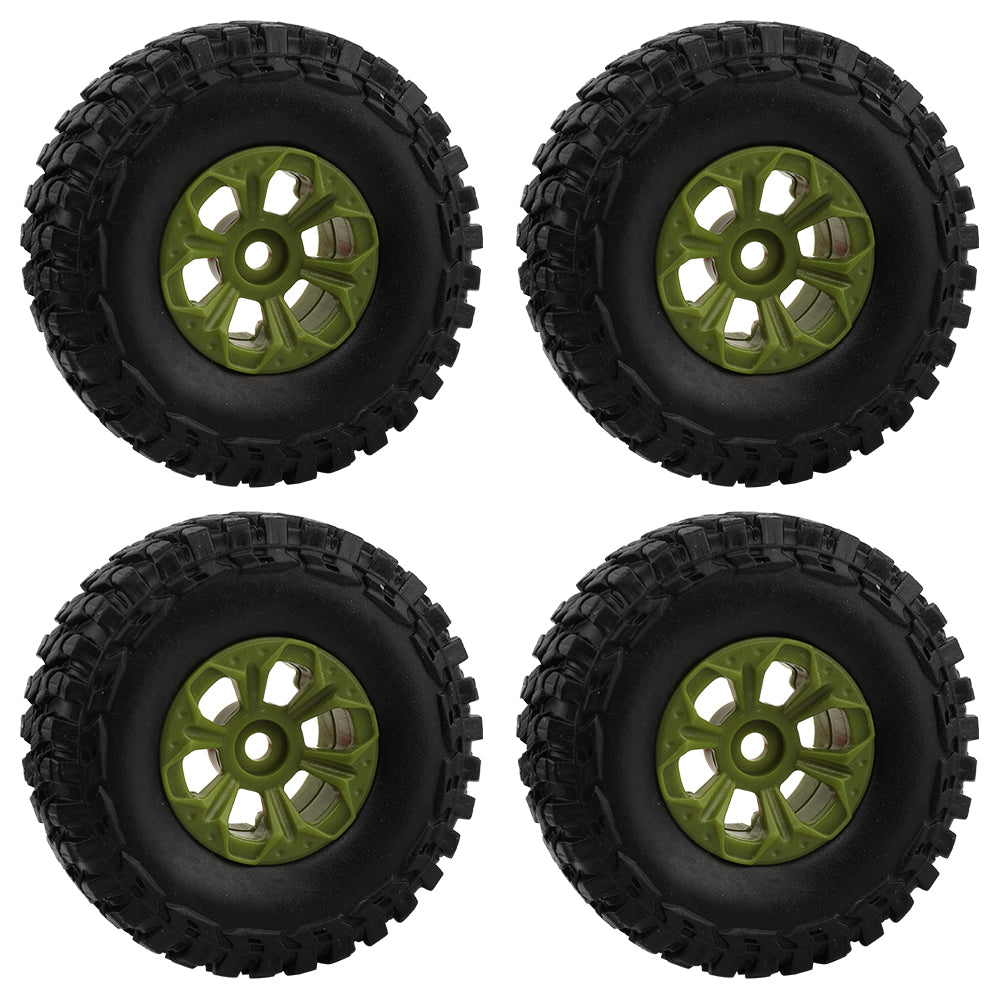 LonZeXy 1.0 inch Plastic Wheel Hub Rims or with Rubber Tires 4PCS For 1/24 SCX24 1/28 RC Off-Road Buggy Mini Model Truck 29.6mm Diameter Colorful RC Car Replacement Parts Style G