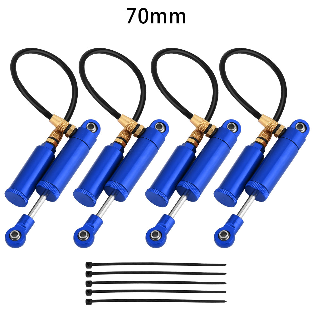 LonZeXy 4PCS Remote Reservoir Negative Pressure Shock Absorber 70/80/90/100/110mm Oil Damper For Axial SCX10 TRX4 TRX6 Wraith 1/10 RC Crawler Upgrade Parts