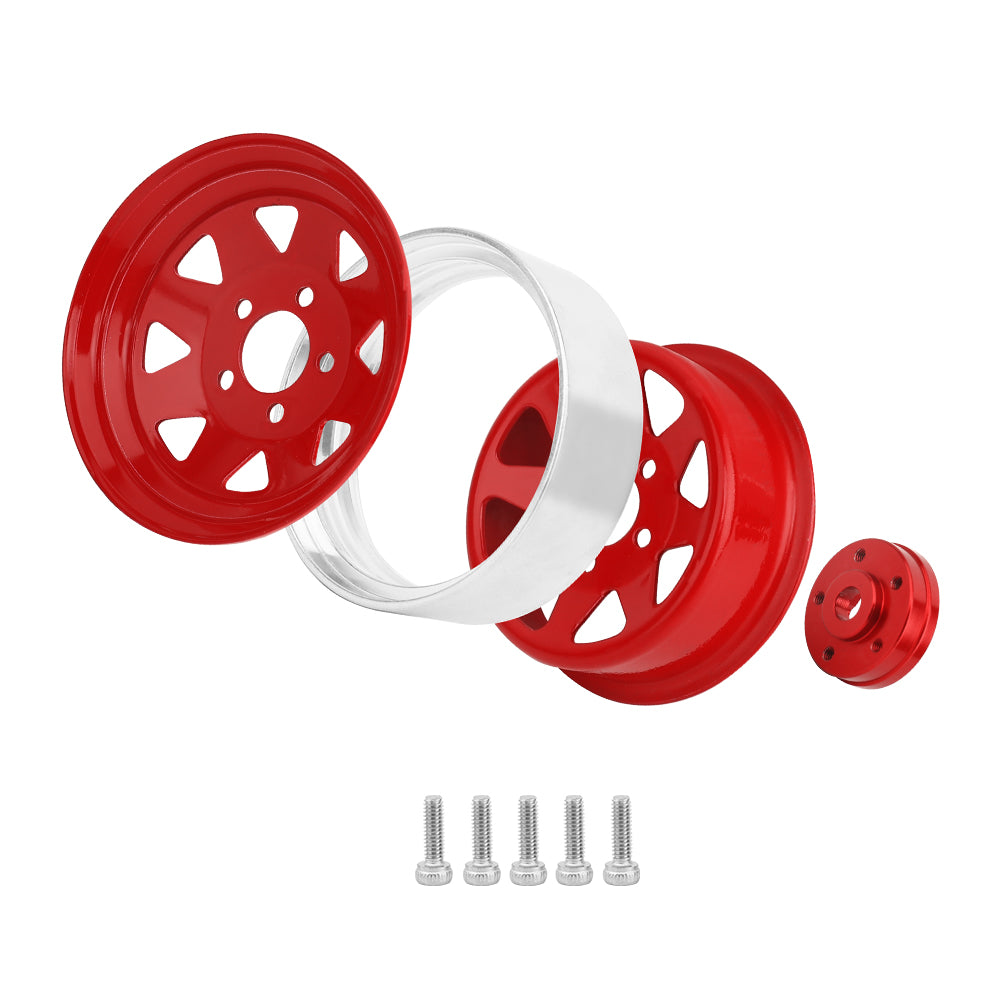 LonZeXy 1.9 Inch CNC Aluminum Beadlock Wheel Rim For 1/10 RC Crawler SCX10 Off-Road Climbing Car RC Upgrade Wheels With Mounting Screws