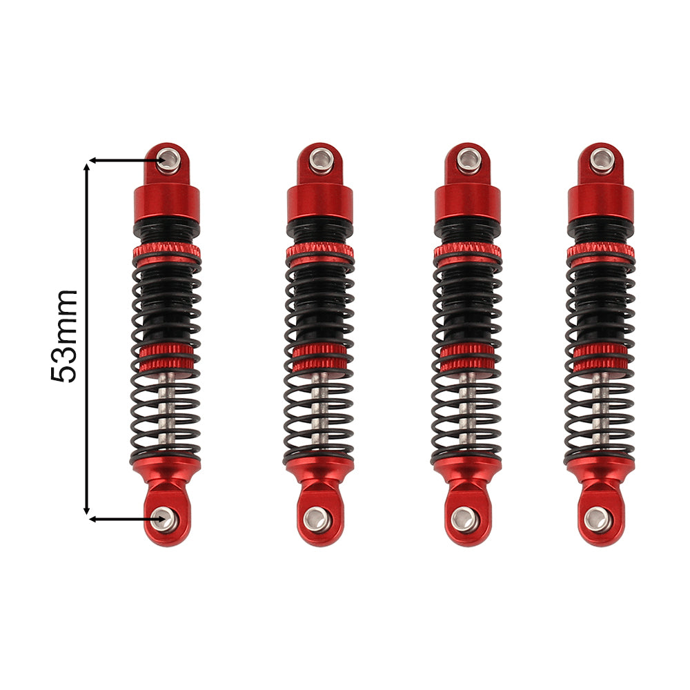 LonZeXy 4PCS Oil Shock Absorber 53/59/66/78mm Aluminum Damper For Traxxas TRX4M 1/18 RC Crawler Car Adjustable Spring Preload Suspension Upgrade Parts