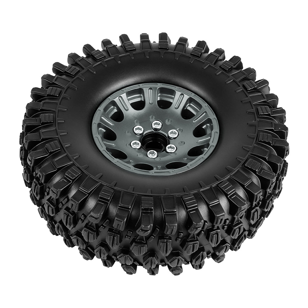 LonZeXy 1.9 Inch CNC Aluminum Beadlock Wheel Rim & Rubber Tire Assembly For 1/10 RC Crawler SCX10 Off-Road Climbing Car RC Upgrade Wheels