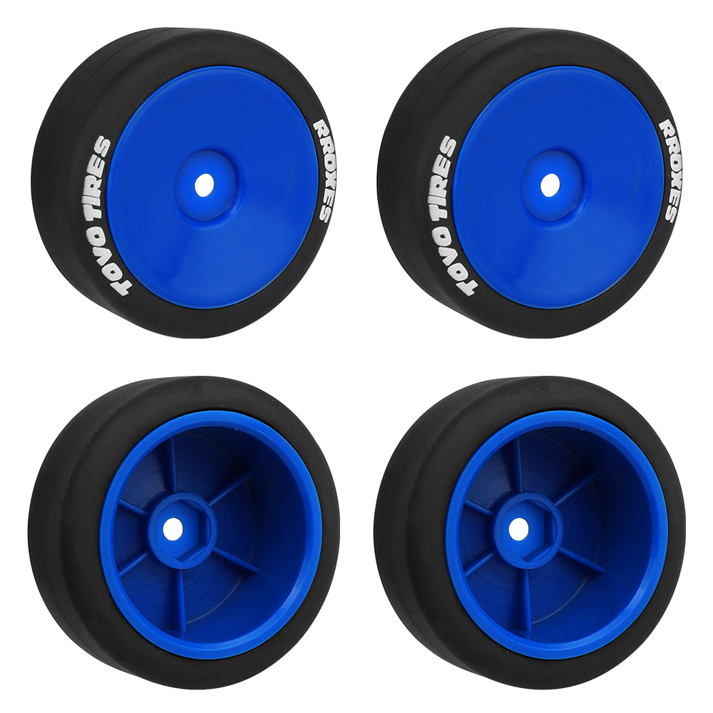 1/10 RC On-Road Drift Car Wheels Smooth Drift Rubber Tires Multi-Color Plastic Rim RC Racing Upgrade Parts