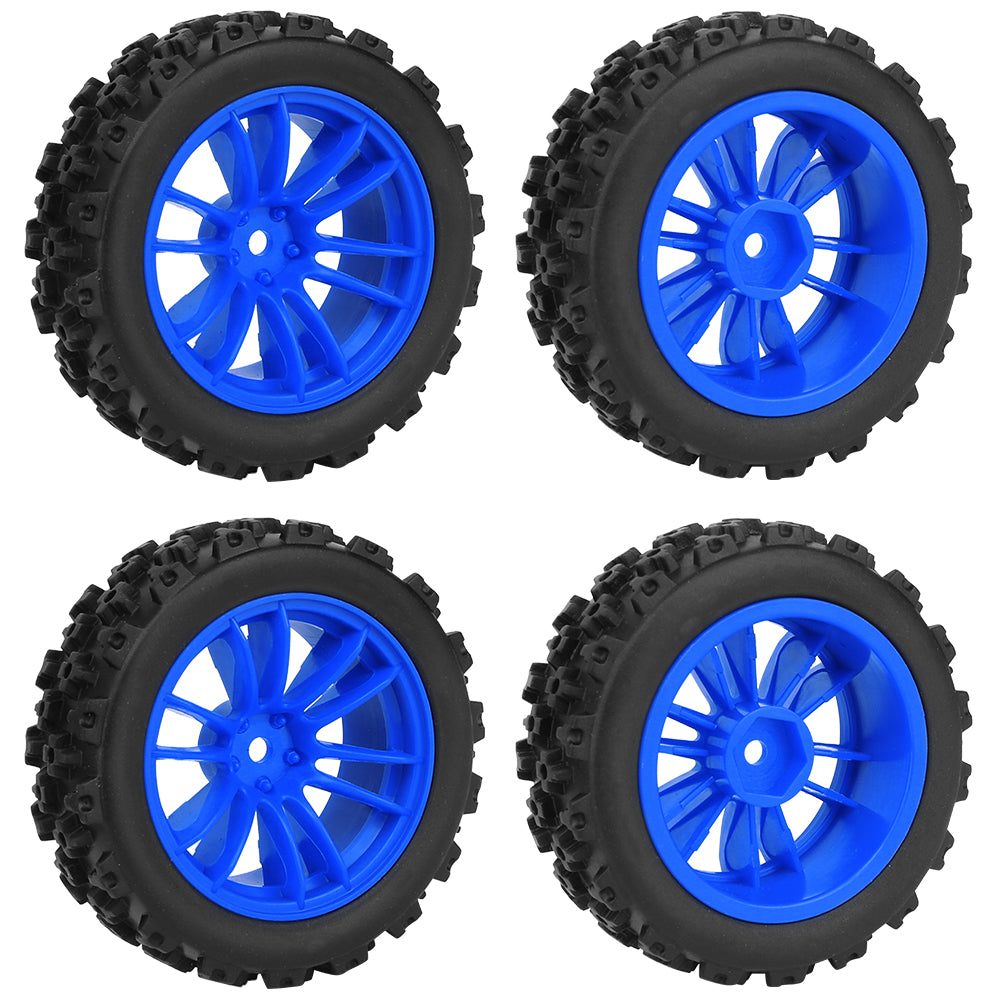 1/10 RC Off-Road Buggy Wheels 34.2g Knobby All-Terrain Rubber Tires Multi Color Plastic Rims 12mm Hex RC Upgrade Parts