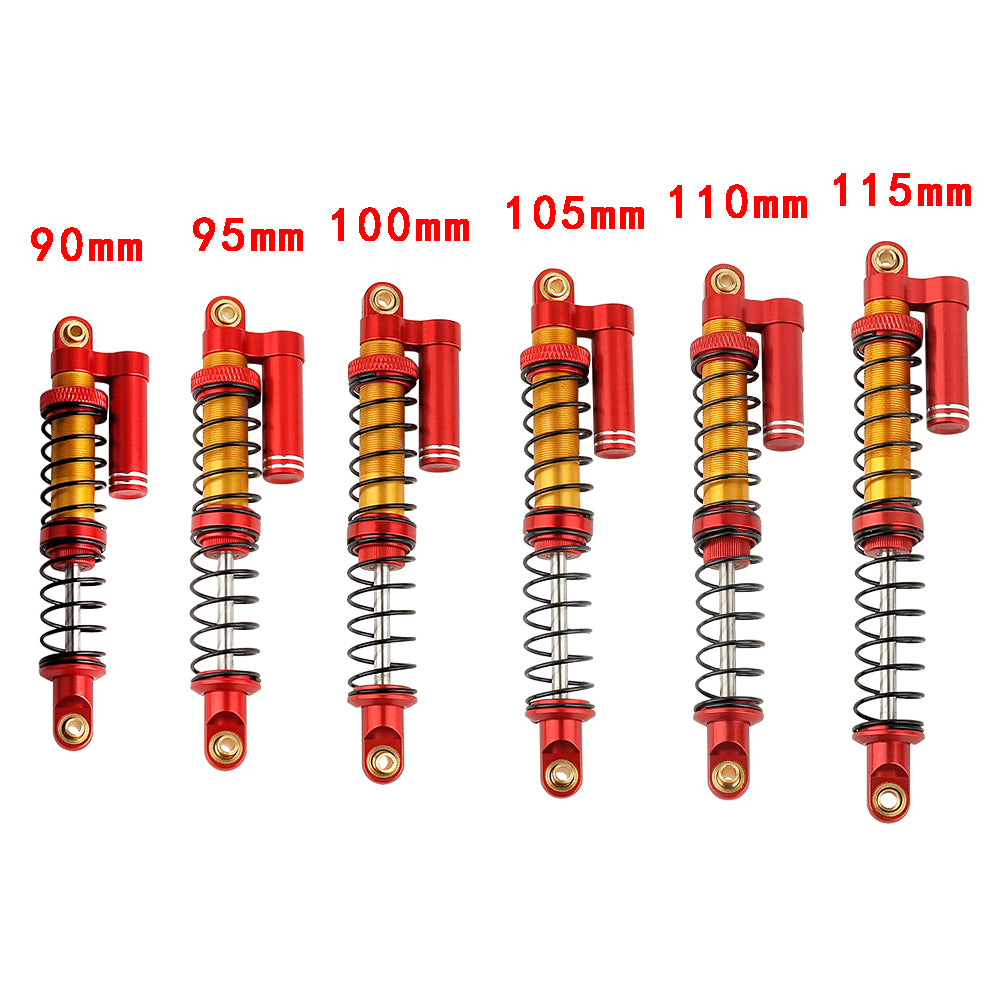 LonZeXy 1/10 RC Crawler Metal Piggyback Shock Absorber 90/95/100/105/110/115mm Oil Damper Negative Pressure Shock For SCX10 TRX4 D90 RC Car Upgrade Parts