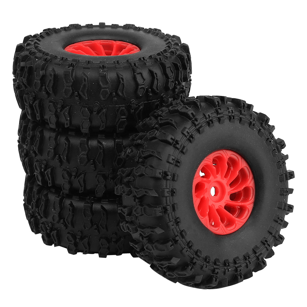 LonZeXy 1.0 inch Plastic Wheel Hub Rims or with Rubber Tires 4PCS For 1/24 SCX24 1/28 RC Off-Road Buggy Mini Model Truck 29.6mm Diameter Colorful RC Car Replacement Parts Style O