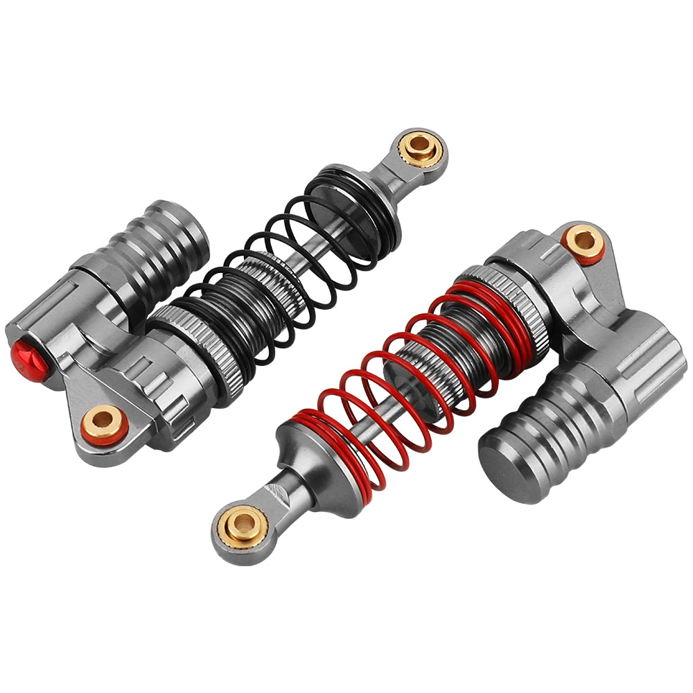 LonZeXy 4PCS 1/10 RC Crawler Piggyback Oil Shock Absorber 70/80/90/100/110/120mm Dual Spring Adjustable Damper For Axial SCX10 TRX4 D90 RC Off-Road Car Upgrade Parts