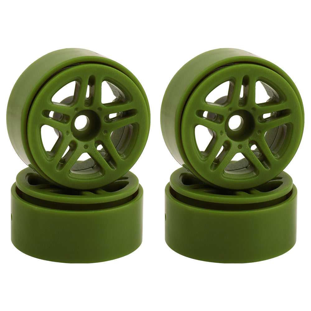LonZeXy 1.0 inch Plastic Wheel Hub Rims or with Rubber Tires 4PCS For 1/24 SCX24 1/28 RC Off-Road Buggy Mini Model Truck 29.6mm Diameter Colorful RC Car Replacement Parts Style M
