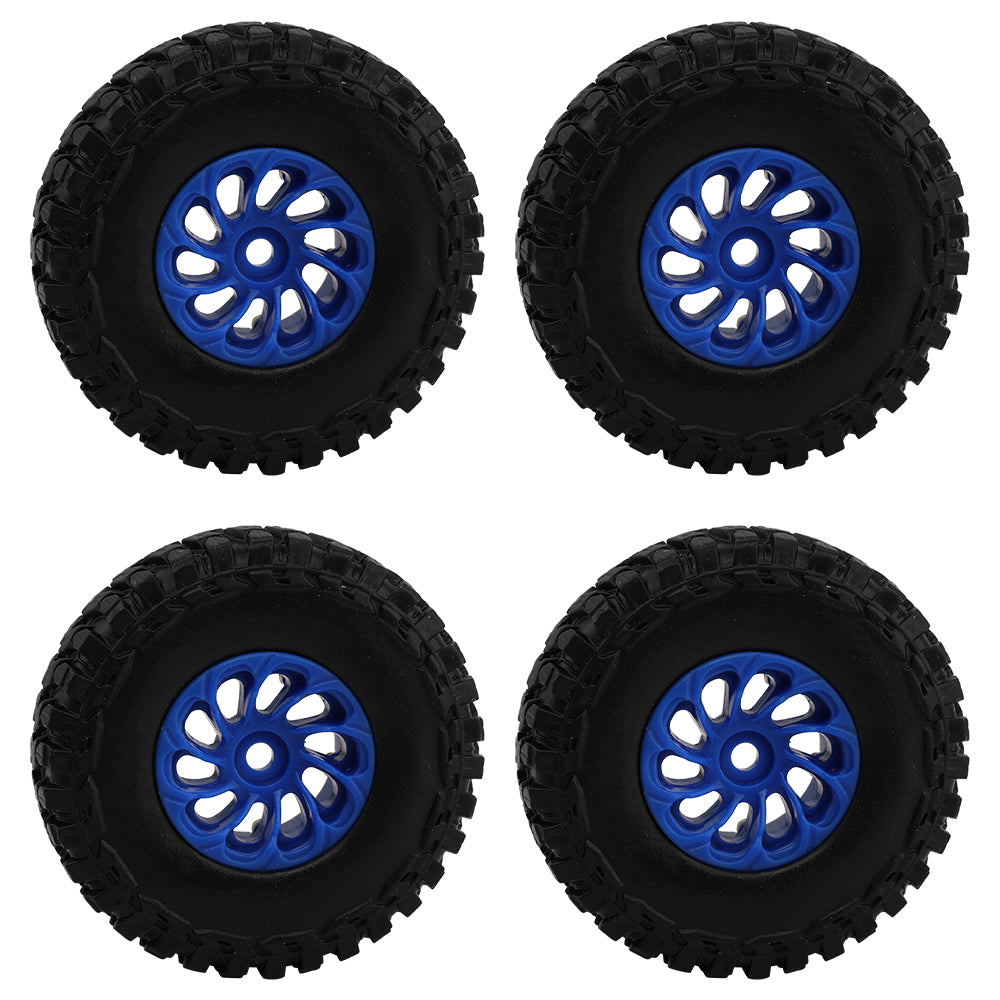 LonZeXy 1.0 inch Plastic Wheel Hub Rims or with Rubber Tires 4PCS For 1/24 SCX24 1/28 RC Off-Road Buggy Mini Model Truck 29.6mm Diameter Colorful RC Car Replacement Parts Style P