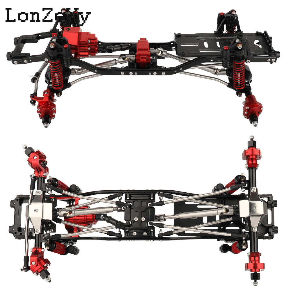 LONZEXY Frame Set Wheelbase 313mm with 2 Speed Transmission For SCX10 II