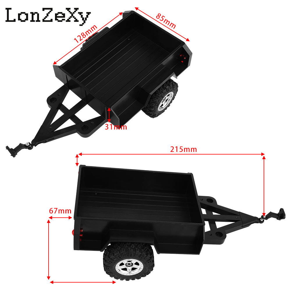 LONZEXY Utility Trailer with Hitch For 1/18 RC Crawler TRX4M