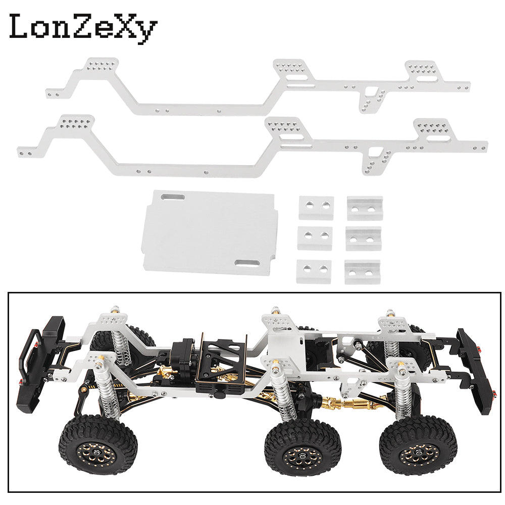 LONZEXY Metal 6x6 RC Car Chassis Frame with Front Middle Rear Axles Gearbox DIY for TRX4M