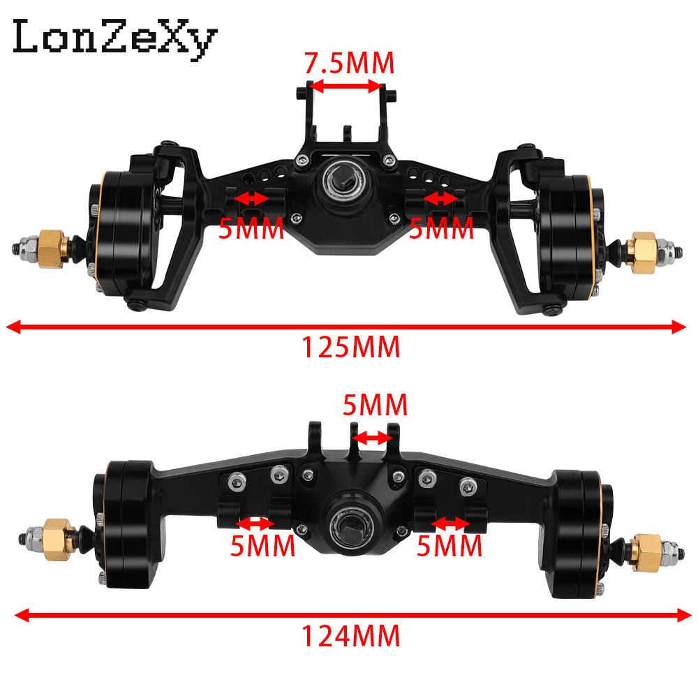 LONZEXY CNC Aluminum Front Rear Axle Housing for 1/18 TRX4M