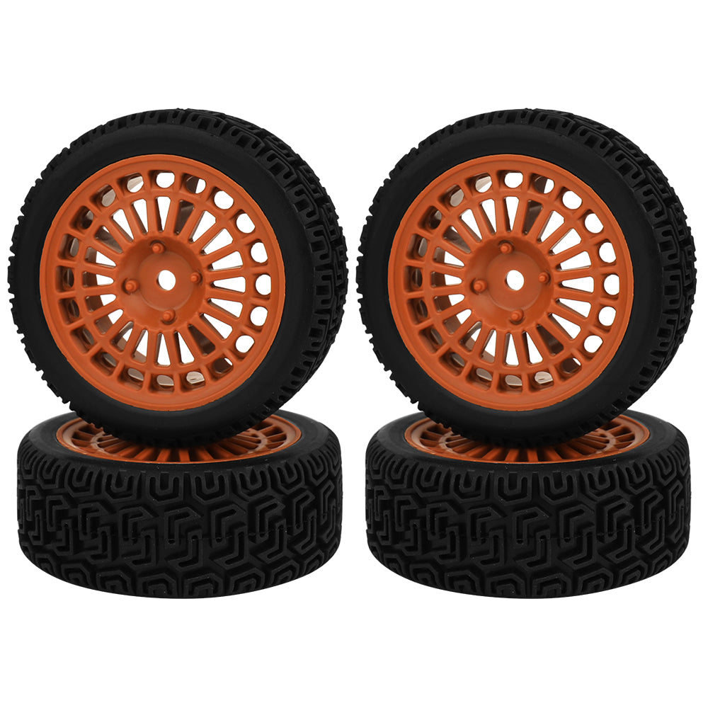 70mm RC Car Wheels Tires 4Pcs 26mm Width Rubber Tyre Plastic Wheel Rims for 1/10 On-Road Rally RC Buggy Upgrade Parts 7 Colors Optional