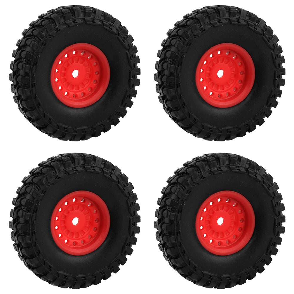 LonZeXy 1.0 inch Plastic Wheel Hub Rims or with Rubber Tires 4PCS For 1/24 SCX24 1/28 RC Off-Road Buggy Mini Model Truck 29.6mm Diameter Colorful RC Car Replacement Parts Style D