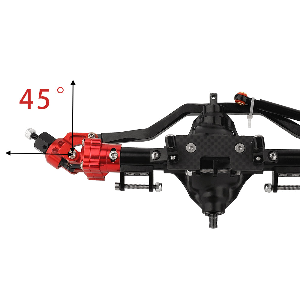 LonZeXy CNC Aluminum Portal Middle Axle With Steering Link Option, Metal Portal Axle For 1/10 SCX10 6x6 RC Crawler Chassis Upgrade Parts