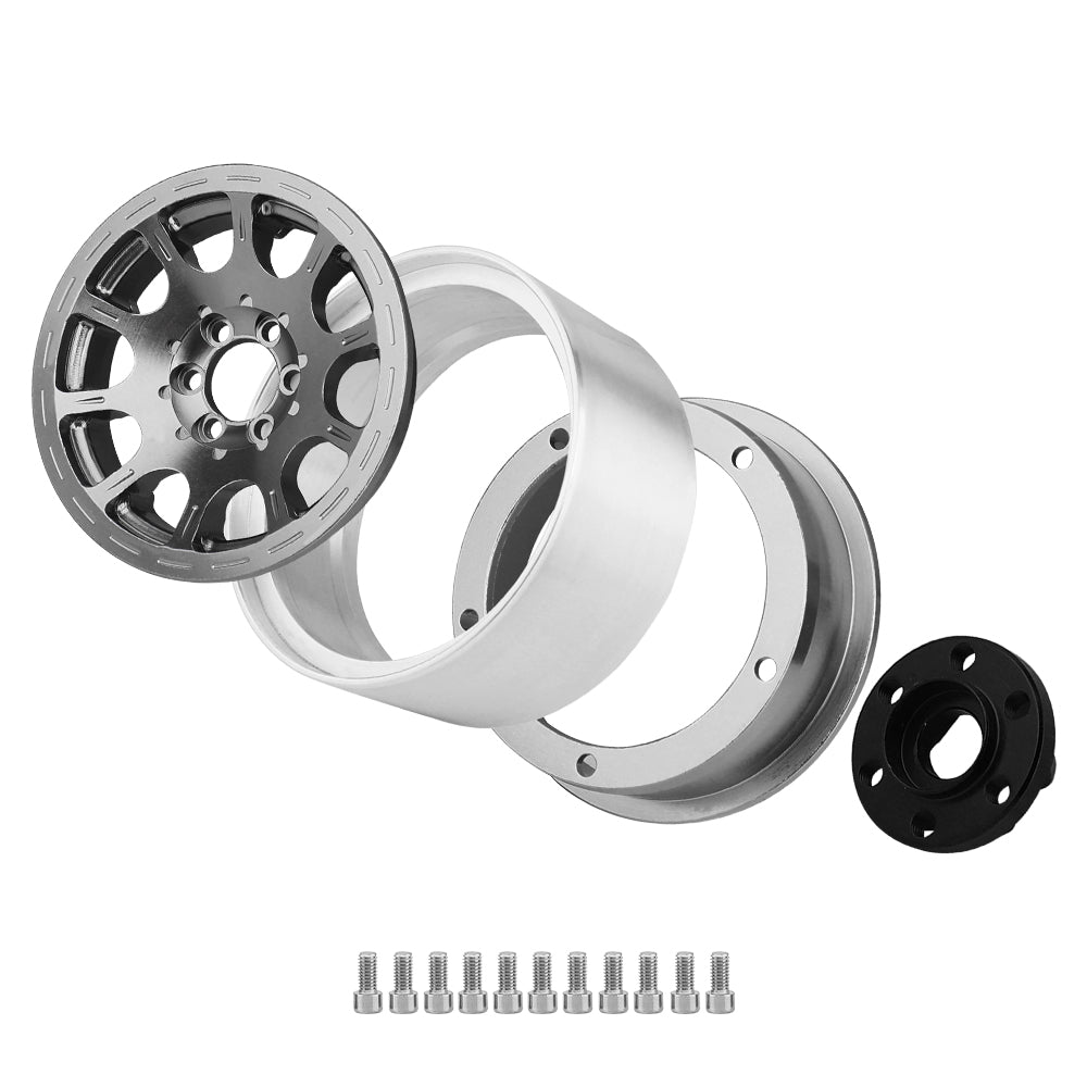 LonZeXy 2.2 Inch CNC Aluminum Beadlock Wheel Rims 97.7g For 1/10 RC Crawler, Replacement Wheel Hub For SCX10 TRX4