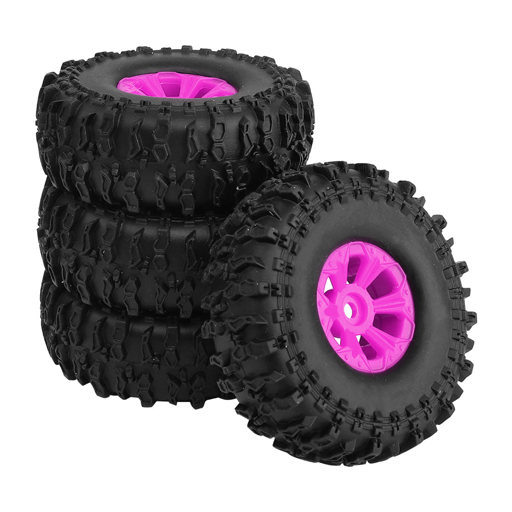 LonZeXy 1.0 inch Plastic Wheel Hub Rims or with Rubber Tires 4PCS For 1/24 SCX24 1/28 RC Off-Road Buggy Mini Model Truck 29.6mm Diameter Colorful RC Car Replacement Parts Style G
