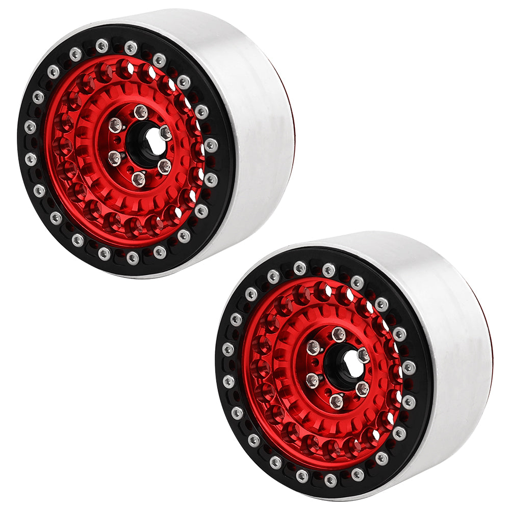 LonZeXy 2.2 Inch CNC Aluminum Beadlock Wheel Rims 114.8g For 1/10 RC Crawler, Replacement Wheel Hub For SCX10 TRX4