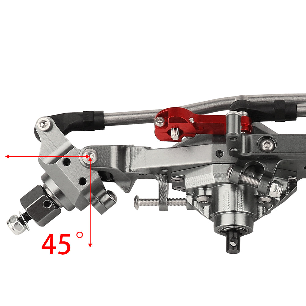 LonZeXy Metal Straight Front Rear Axle Assembly For SDM 1/10 RC Crawler Axial SCX10 III, RC Car Upgrade Replacement Parts