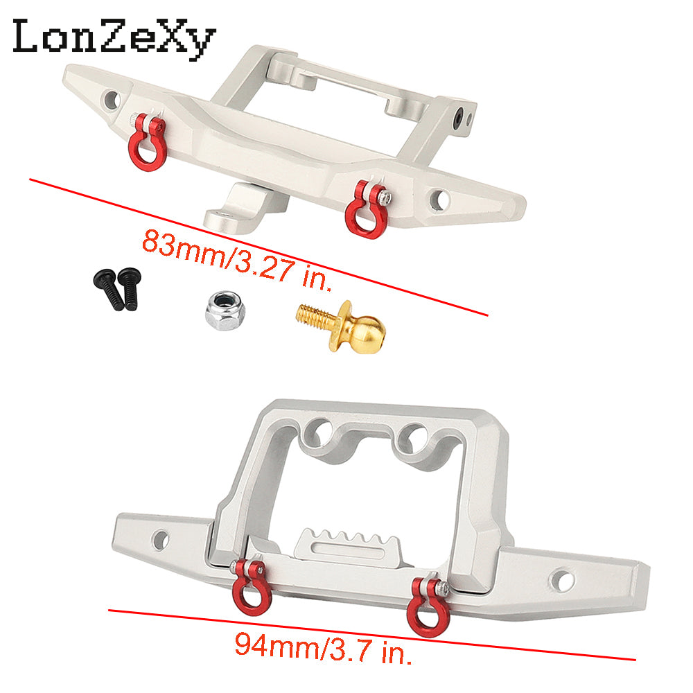 LONZEXY Metal Rear Bumper with D-rings for Traxxas TRX-4
