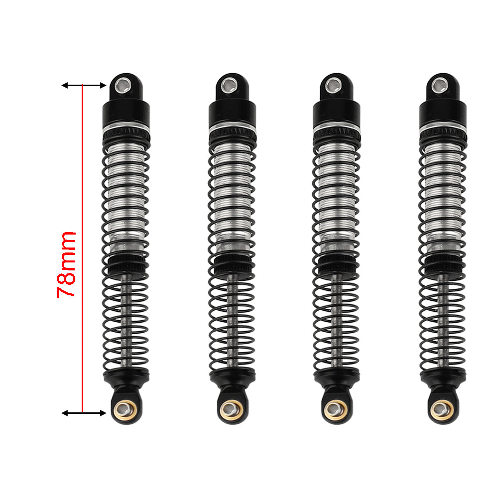 LonZeXy 4PCS Oil Shock Absorber 53/59/66/78mm Aluminum Damper For Traxxas TRX4M 1/18 RC Crawler Car Adjustable Spring Preload Suspension Upgrade Parts