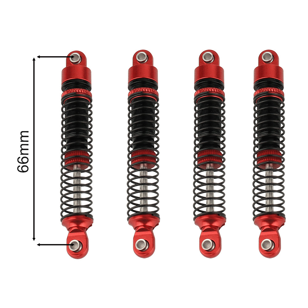 LonZeXy 4PCS Oil Shock Absorber 53/59/66/78mm Aluminum Damper For Traxxas TRX4M 1/18 RC Crawler Car Adjustable Spring Preload Suspension Upgrade Parts