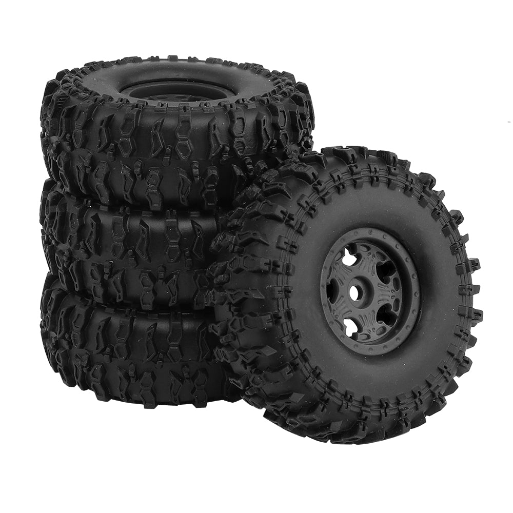 LonZeXy 1.0 inch Plastic Wheel Hub Rims or with Rubber Tires 4PCS For 1/24 SCX24 1/28 RC Off-Road Buggy Mini Model Truck 29.6mm Diameter Colorful RC Car Replacement Parts Style E