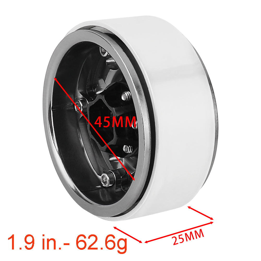 LonZeXy 1.9 Inch CNC Aluminum Beadlock Wheel Rim & Rubber Tire Assembly For 1/10 RC Crawler SCX10 Off-Road Climbing Car RC Upgrade Wheels
