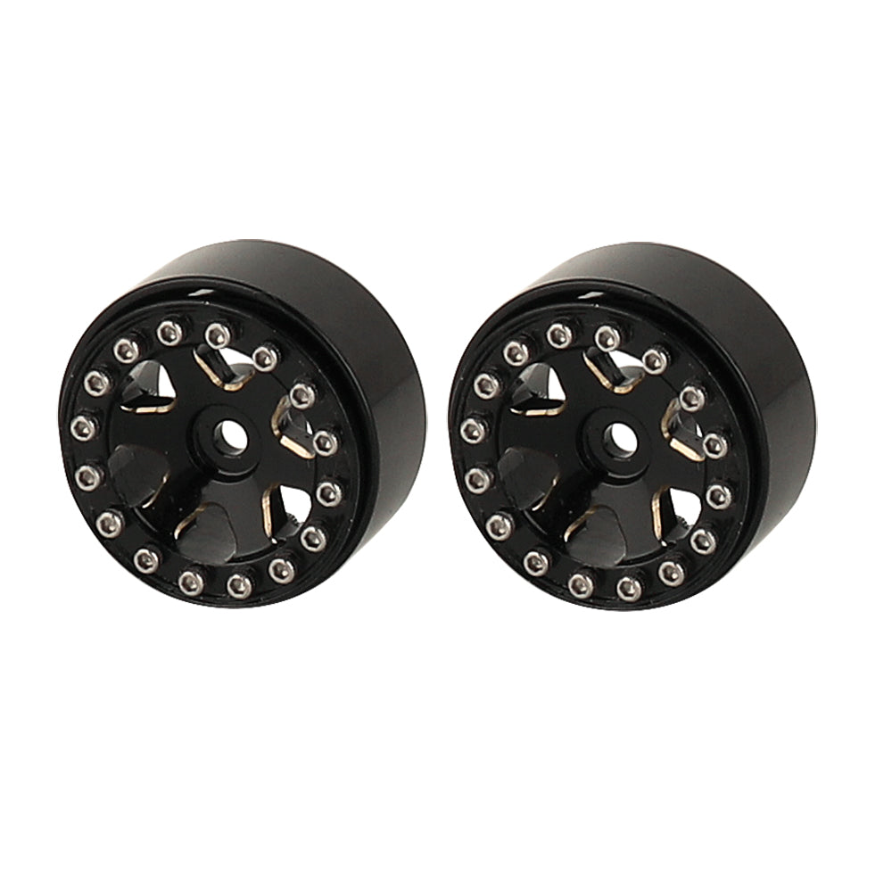 LonZeXy 1/18 1/24 RC Crawler Brass Wheel Rims 4Pcs Black Gold Heavy Weight Wheel Hub with Rubber Tires RC Car Upgrade Parts