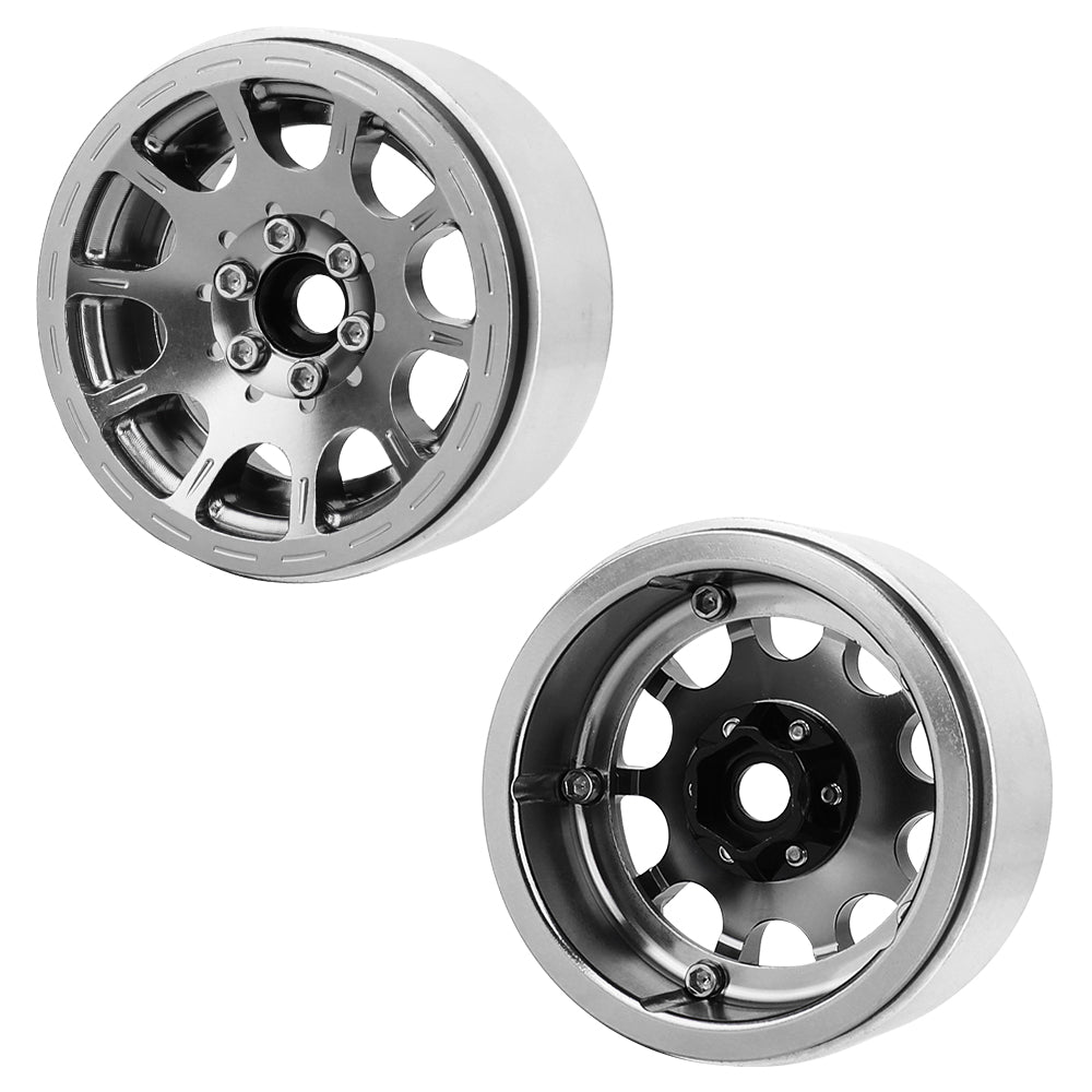 LonZeXy 2.2 Inch CNC Aluminum Beadlock Wheel Rims 97.7g For 1/10 RC Crawler, Replacement Wheel Hub For SCX10 TRX4